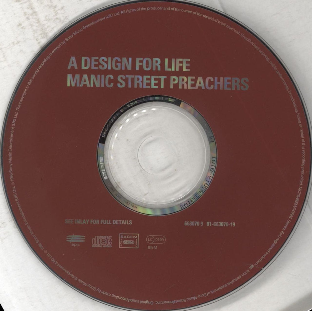 Manic Street Preachers A Design For Life - Jewel Case UK CD single (CD5 / 5") MASC5AD853732