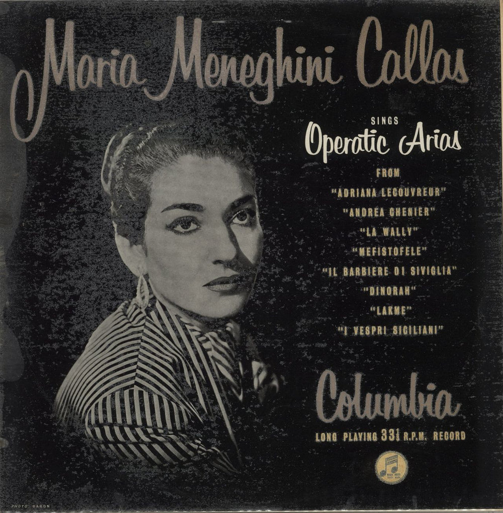 Maria Callas Sings Operatic Arias UK vinyl LP album (LP record) 33CX1231