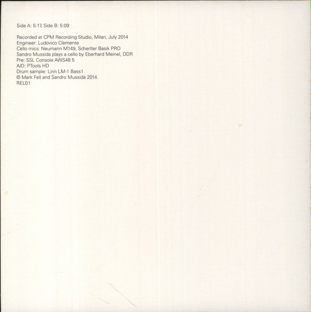 Mark Fell Object Relations #1 German 7" vinyl single (7 inch record / 45)