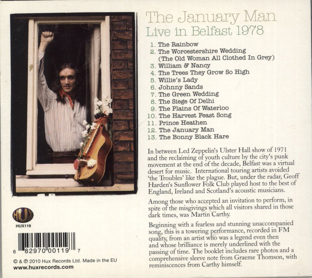 Martin Carthy The January Man Live In Belfast 1978 UK CD album (CDLP) 682970001197