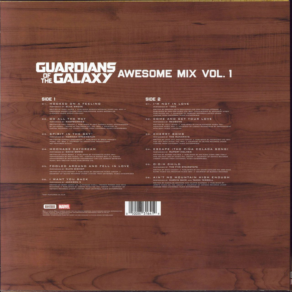 Marvel Guardians Of The Galaxy: Awesome Mix Vol. 1 - 1st Press UK vinyl LP album (LP record) 6AWLPGU818299