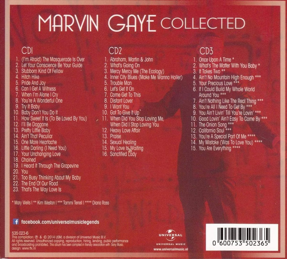 Marvin Gaye Collected - Sealed UK 3-CD album set (Triple CD) MVG3CCO825867