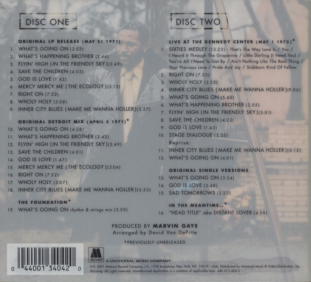 Marvin Gaye What's Going On - Deluxe Edition US 2 CD album set (Double CD) 044001340420