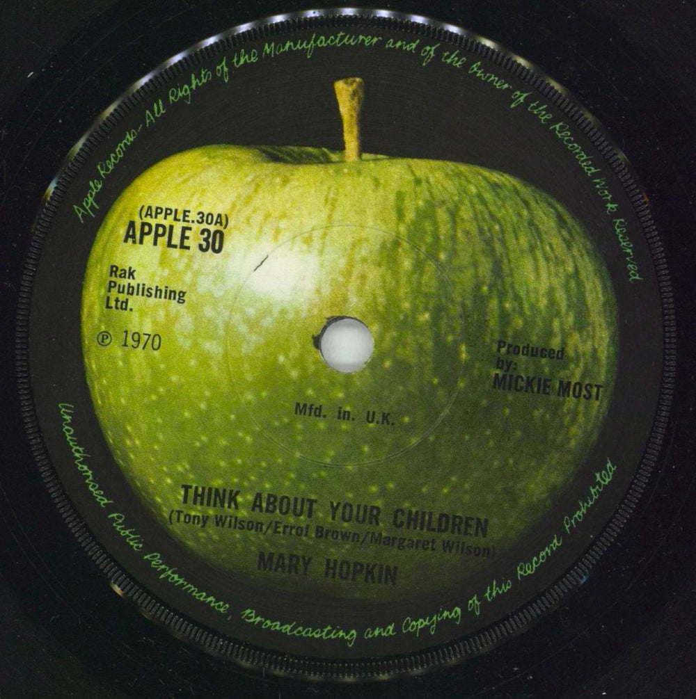 Mary Hopkin Think About Your Children - P/S - EX UK 7" vinyl single (7 inch record / 45) MHP07TH702361