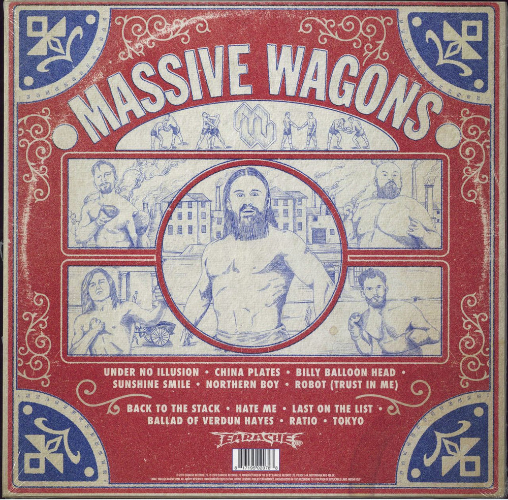Massive Wagons Full Nelson - Blue Vinyl + Shrink UK vinyl LP album (LP record) 817195020788