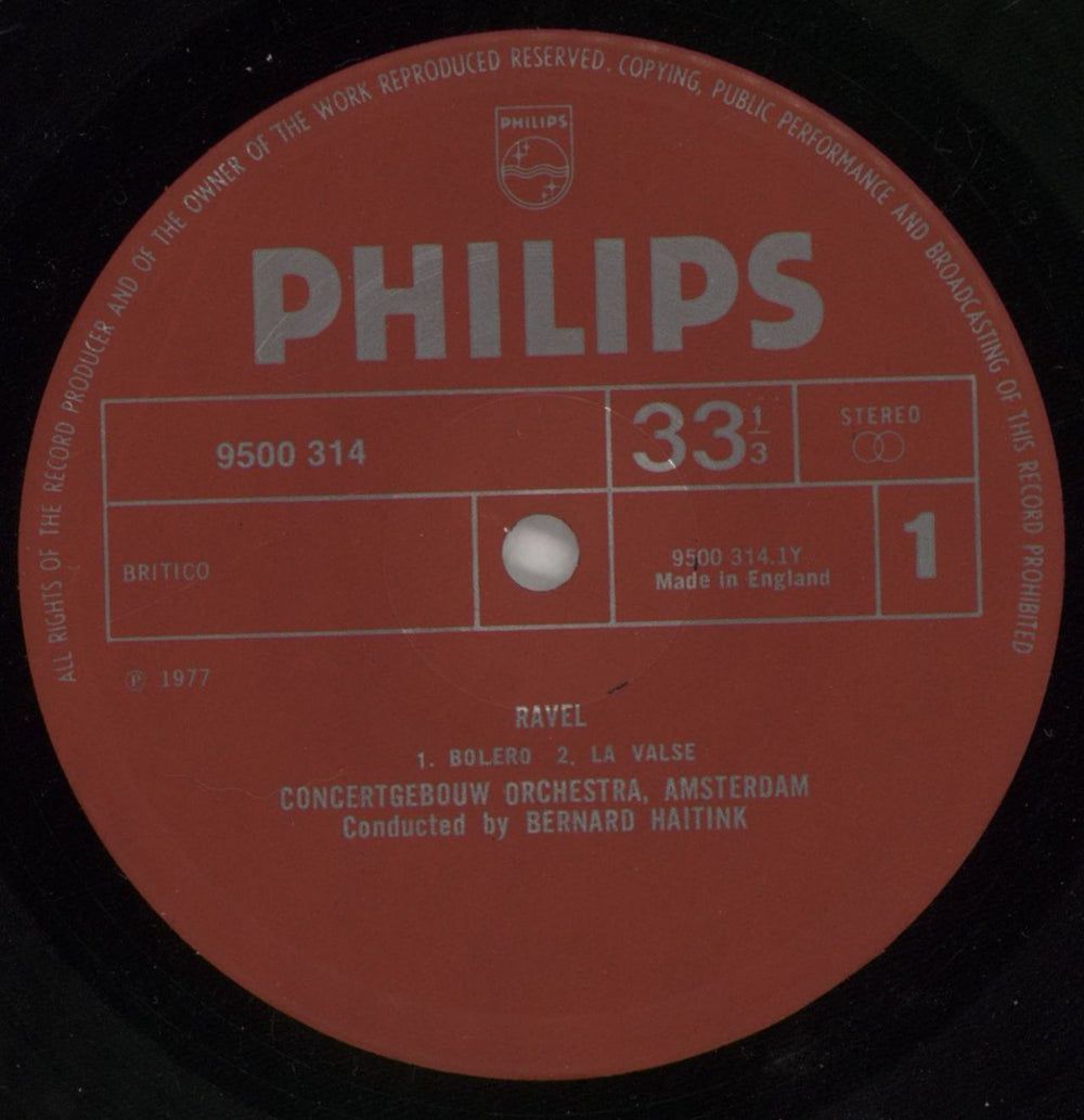 Maurice Ravel Bolero & La Valse UK vinyl LP album (LP record) RVZLPBO859363