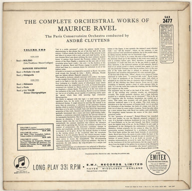 Maurice Ravel Complete Orchestral Works Vol. 2 - 2nd UK vinyl LP album (LP record)