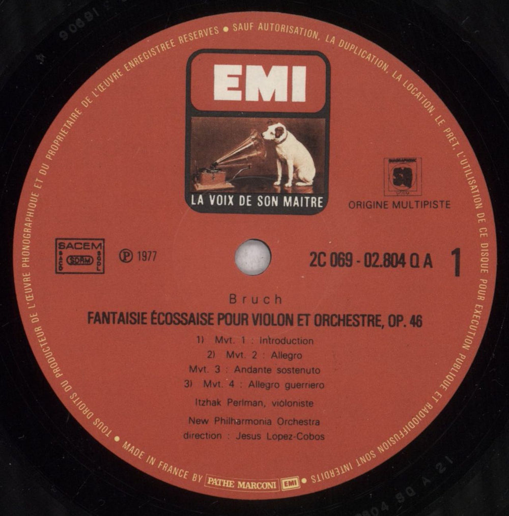 Max Bruch Bruch: Fantaisie Ecossaise, Op. 46 / Concerto N.2 En Ré Mineur, Op. 44 French vinyl LP album (LP record) N1-LPBR836732