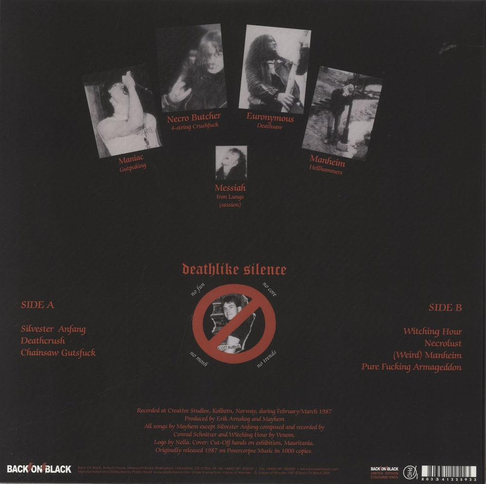 Mayhem Deathcrush - 180gm UK 12" vinyl single (12 inch record / Maxi-single) 803341225923