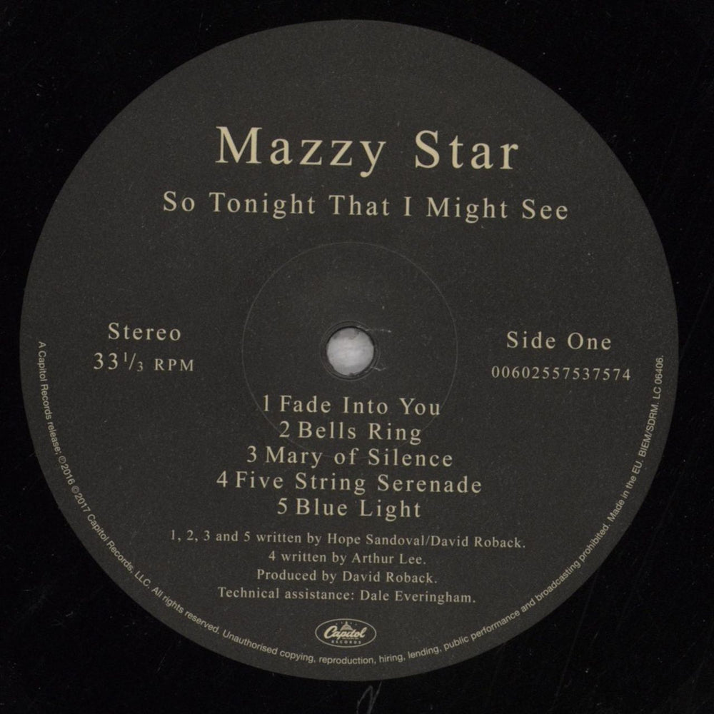 Mazzy Star So Tonight That I Might See - 180gram UK vinyl LP album (LP record) MZZLPSO843262