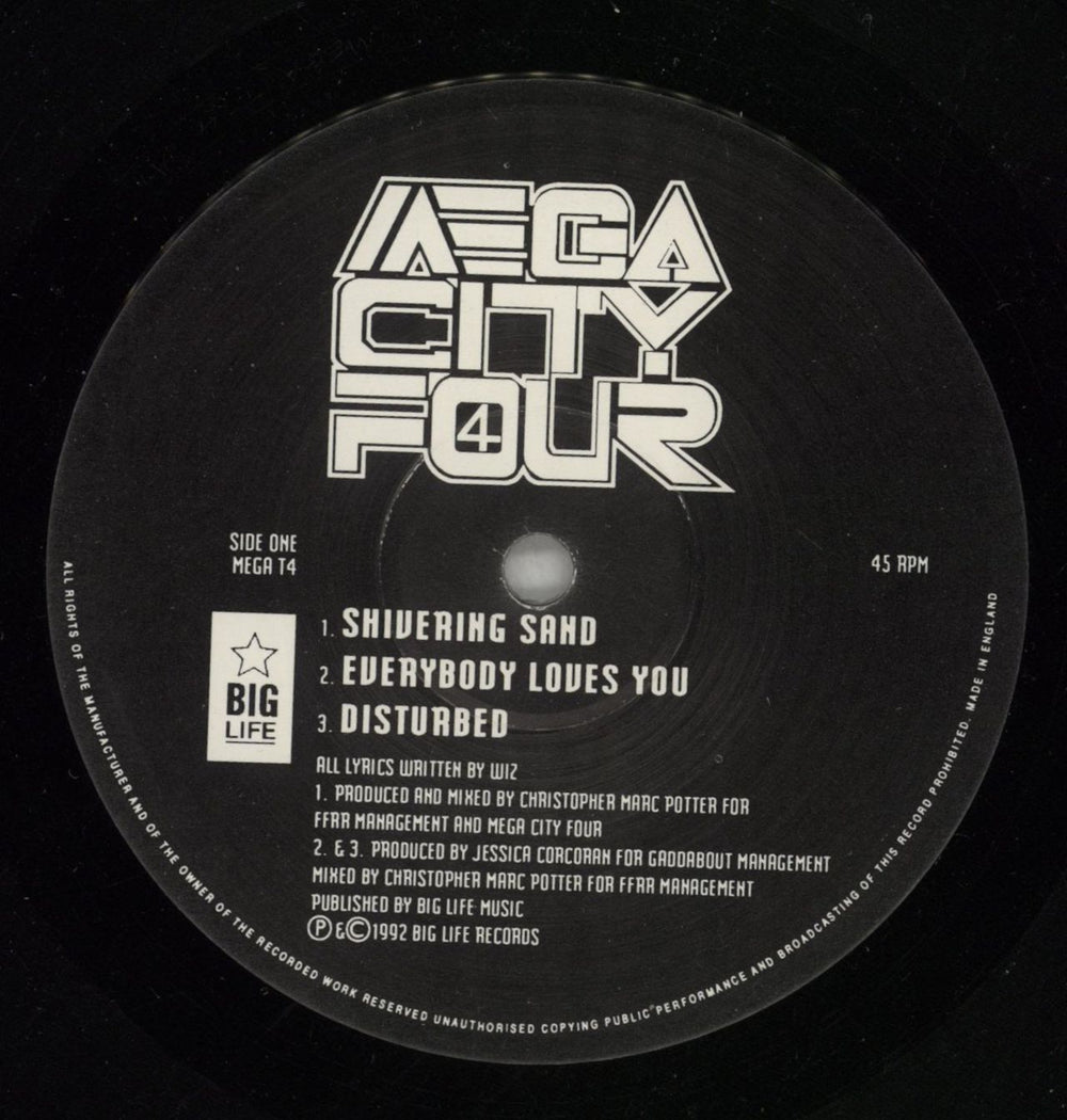Mega City Four Shivering Sand UK 12" vinyl single (12 inch record / Maxi-single)