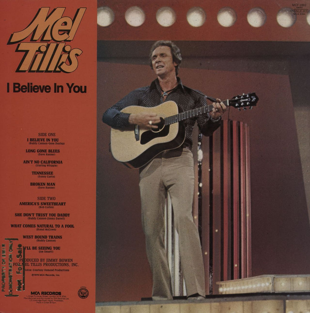 Mel Tillis I Believe In You - Promo Stamped UK vinyl LP album (LP record)