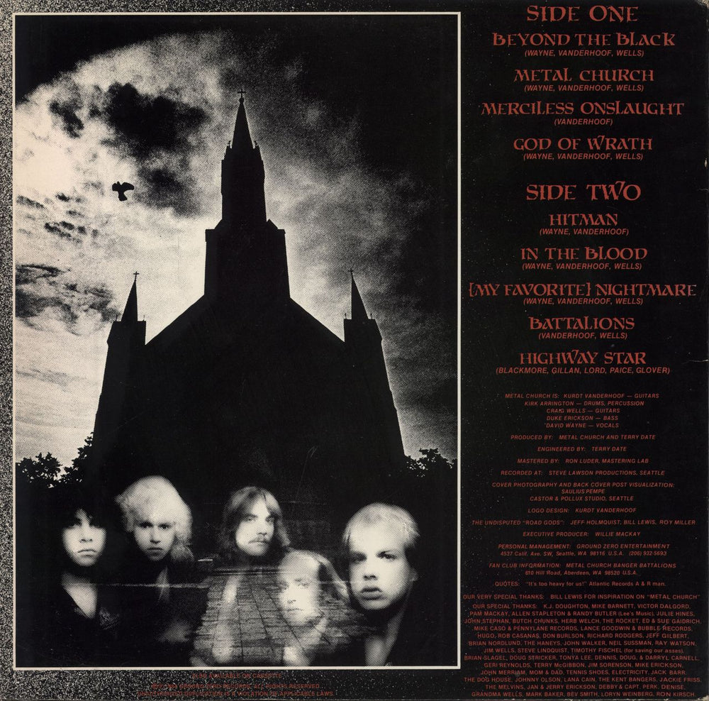 Metal Church Metal Church US vinyl LP album (LP record)