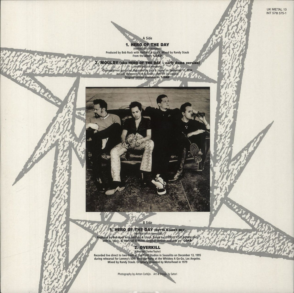Metallica Hero Of The Day - Embossed UK 12" vinyl single (12 inch record / Maxi-single) 1996