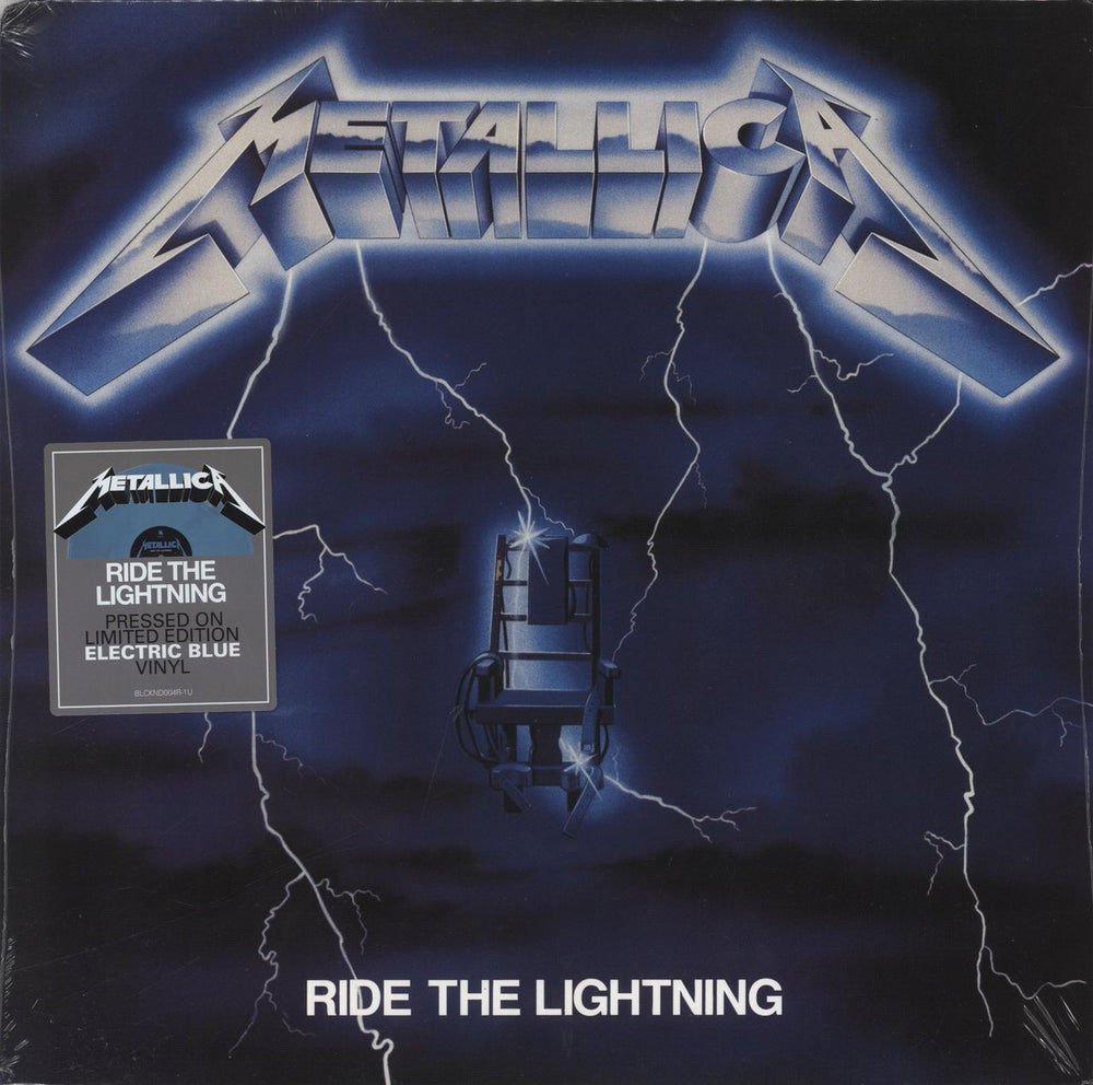 Metallica Ride The Lightning - Electric Blue Vinyl - shrink UK vinyl LP album (LP record) BLCKND004R-1U