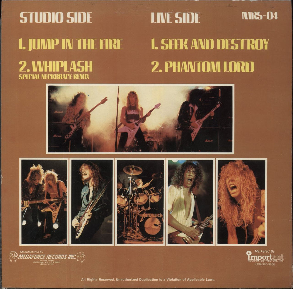 Metallica Whiplash - 1st Black Vinyl - EX US 12" vinyl single (12 inch record / Maxi-single)