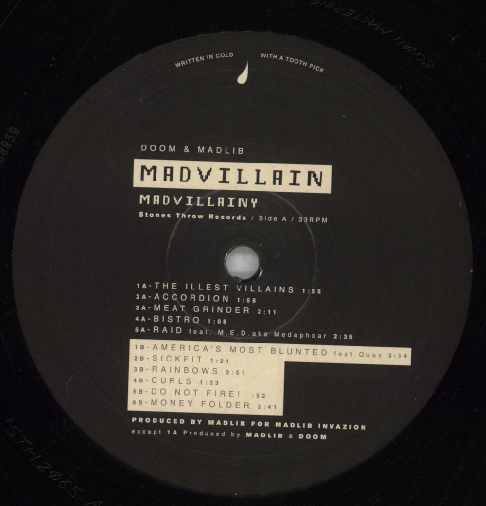 MF Doom Madvillainy US 2-LP vinyl record set (Double LP Album) 1IK2LMA808972