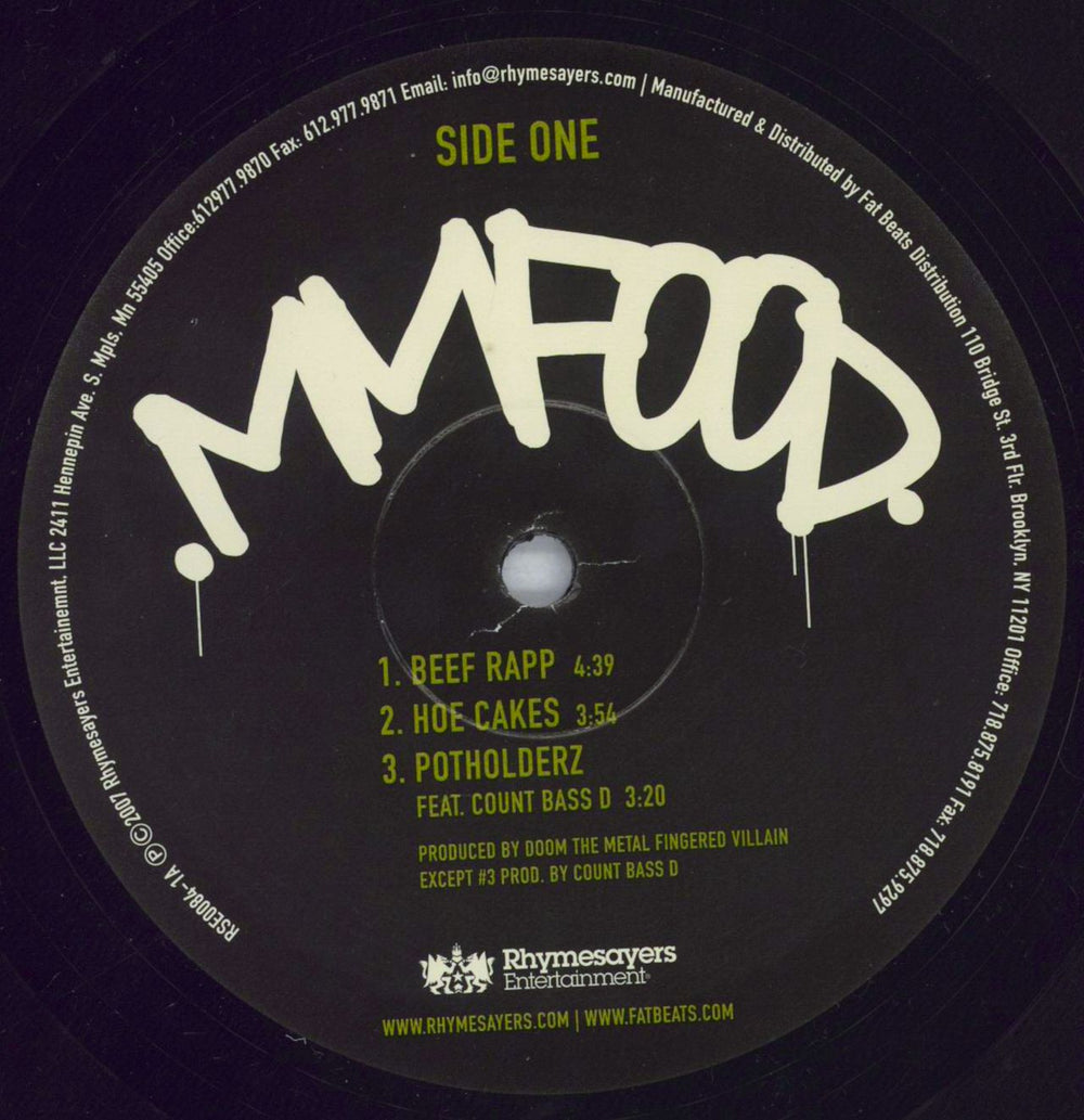 MF Doom MM..Food - Mispress US 2-LP vinyl record set (Double LP Album) 1IK2LMM821737