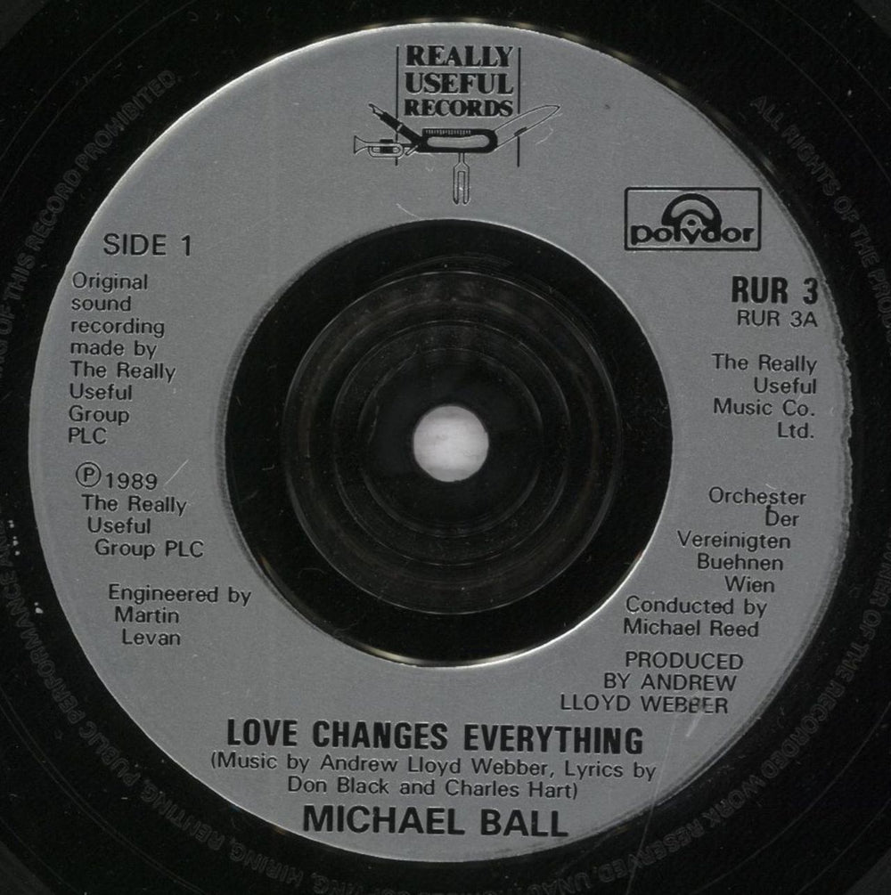 Michael Ball Love Changes Everything UK 7" vinyl single (7 inch record / 45) MBA07LO837454