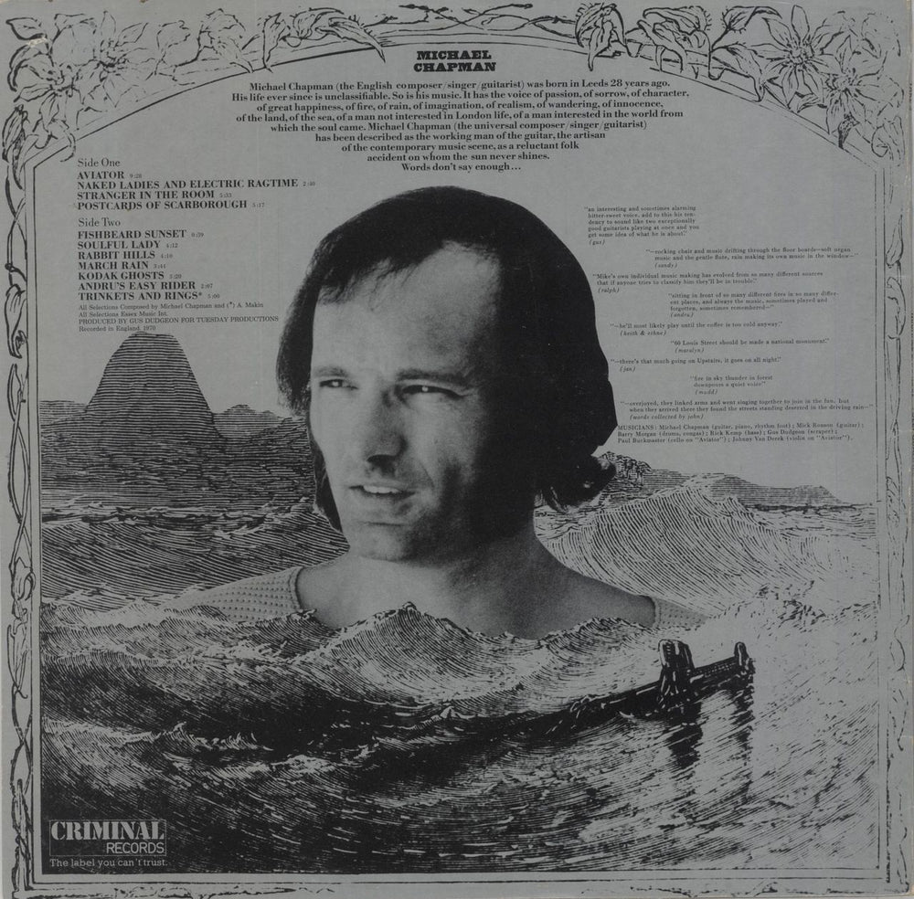 Michael Chapman Fully Qualified Survivor UK vinyl LP album (LP record)