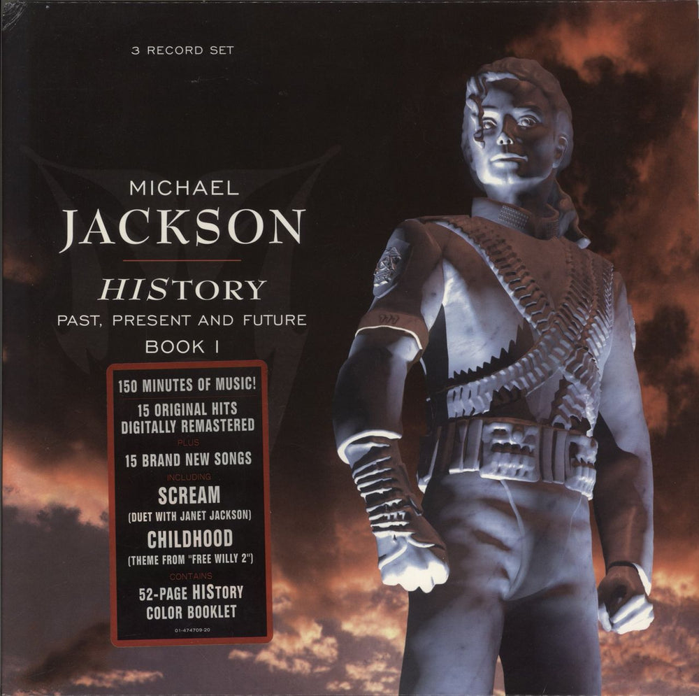 Michael Jackson History - Past, Present And Future Book 1 - Complete Dutch 3-LP vinyl record set (Triple LP Album) EPC474709-1