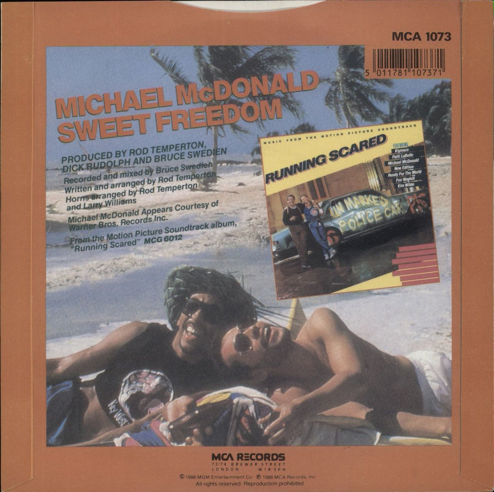 Michael McDonald Sweet Freedom UK 7" vinyl single (7 inch record / 45) 5011781107371