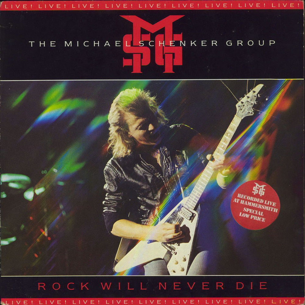 Michael Schenker Group Rock Will Never Die - stickered p/s UK vinyl LP album (LP record) CUX1470