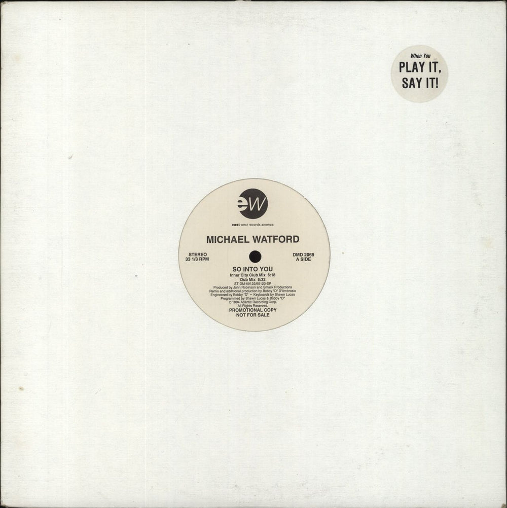 Michael Watford So Into You US Promo 12" vinyl single (12 inch record / Maxi-single) DMD2069
