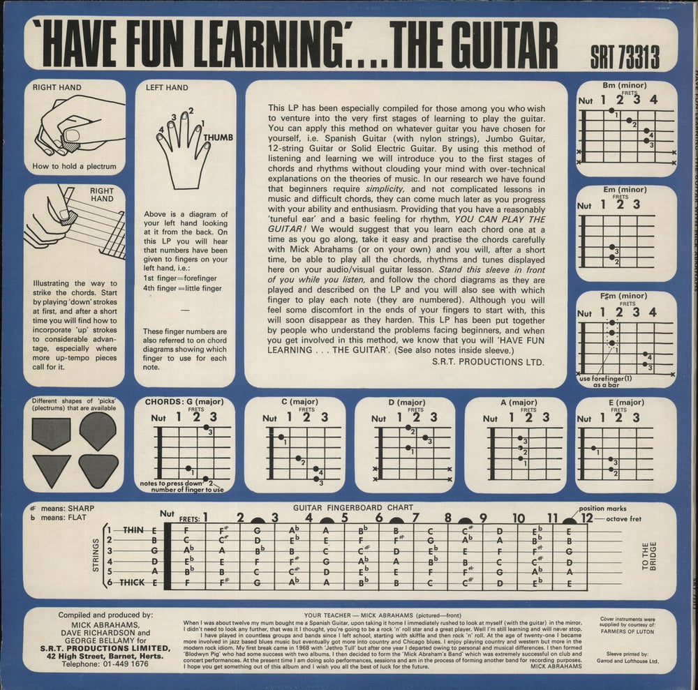 Mick Abrahams Have Fun Learning The Guitar + Insert UK vinyl LP album (LP record)