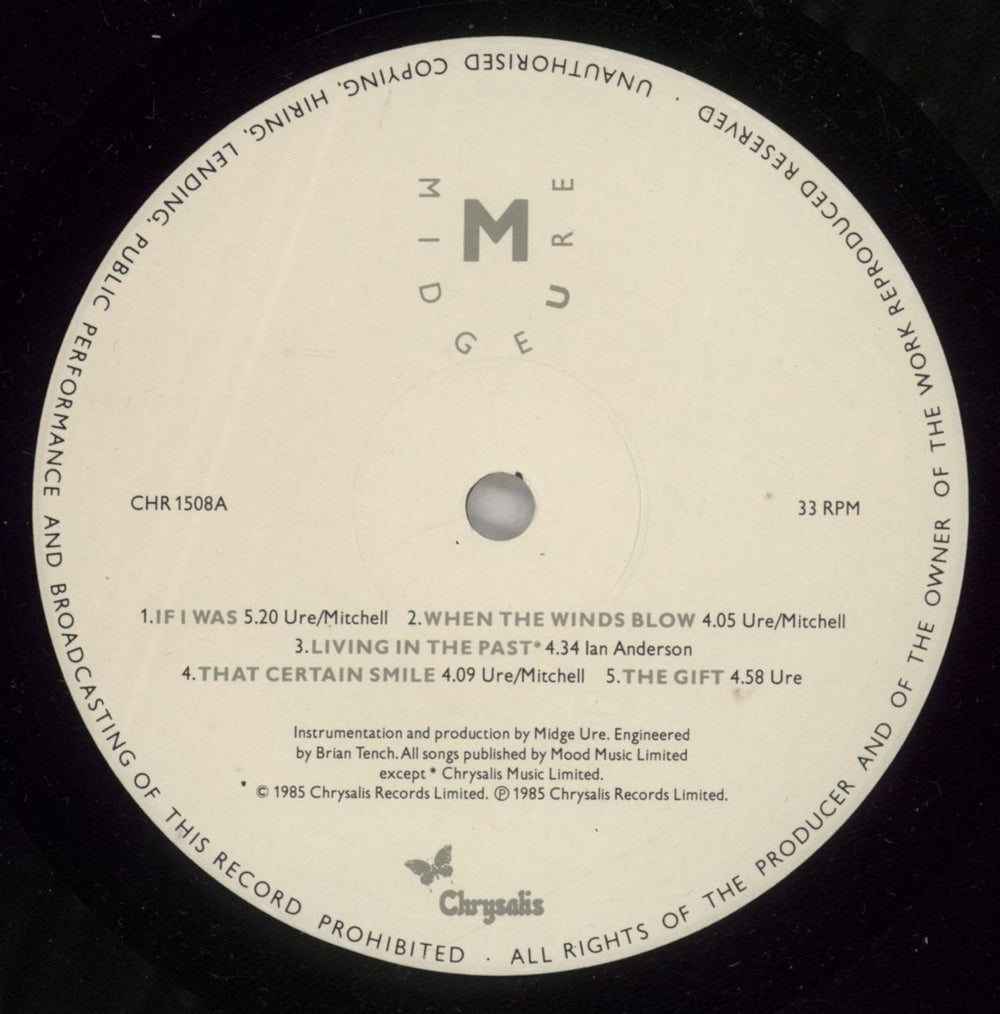 Midge Ure The Gift + Inner + Sticker UK vinyl LP album (LP record) URELPTH825308