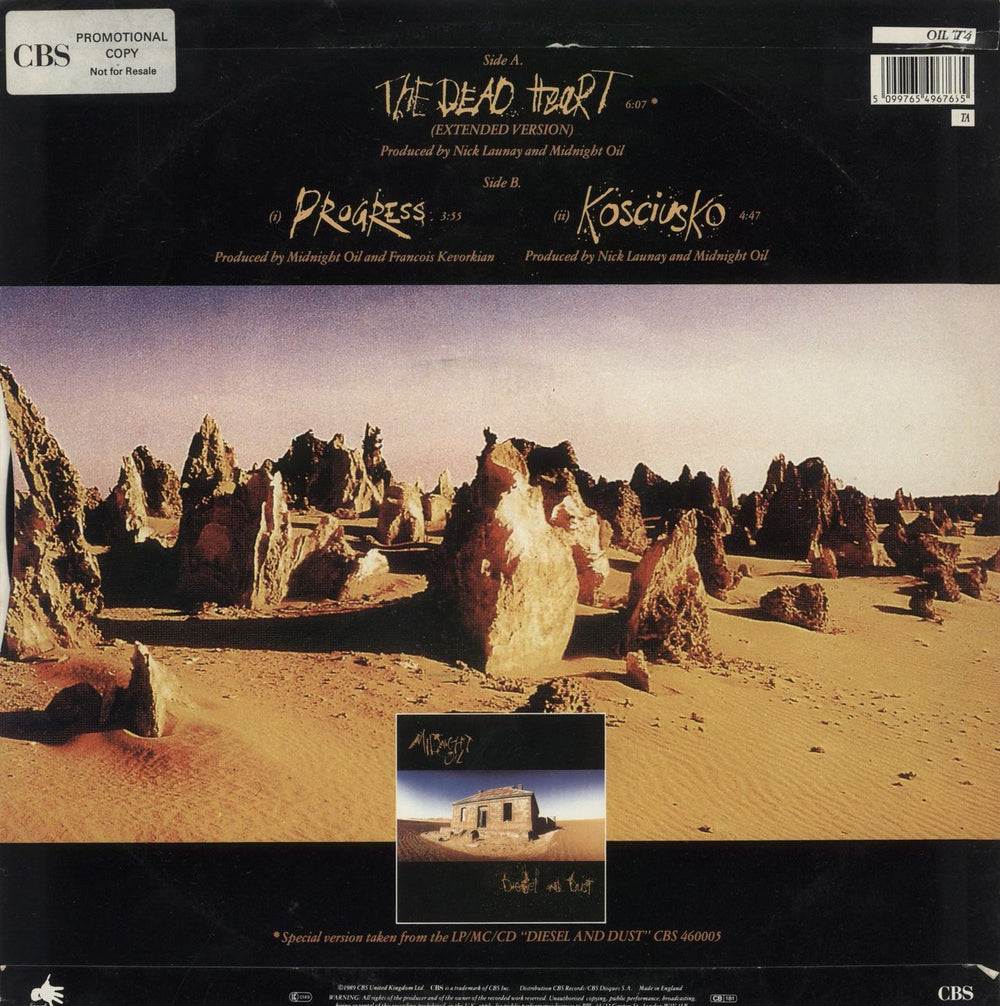 Midnight Oil The Dead Heart UK 12" vinyl single (12 inch record / Maxi-single) 5099765496765