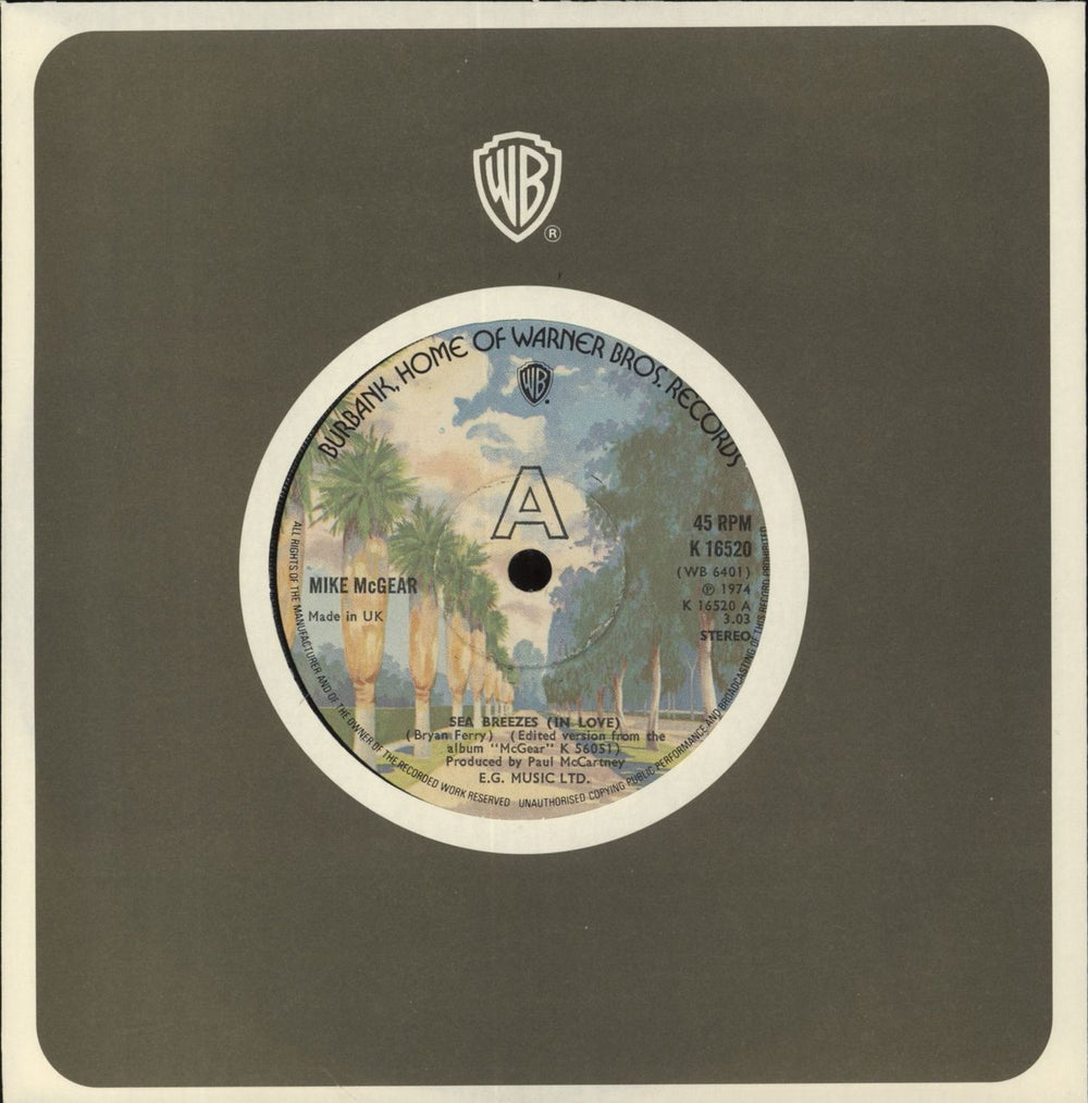 Mike McGear Givin' Grease A Ride UK 7" vinyl single (7 inch record / 45)