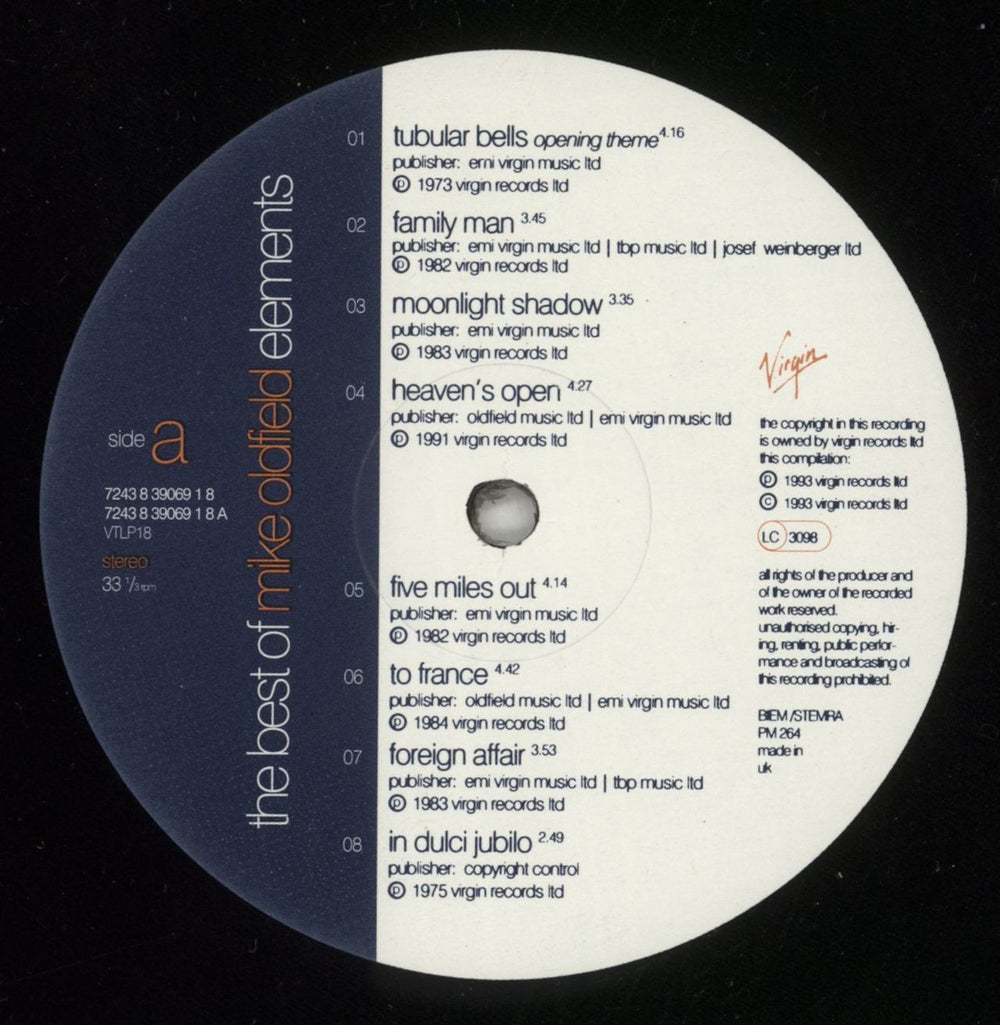 Mike Oldfield Elements - The Best Of Mike Oldfield UK vinyl LP album (LP record) OLDLPEL870398