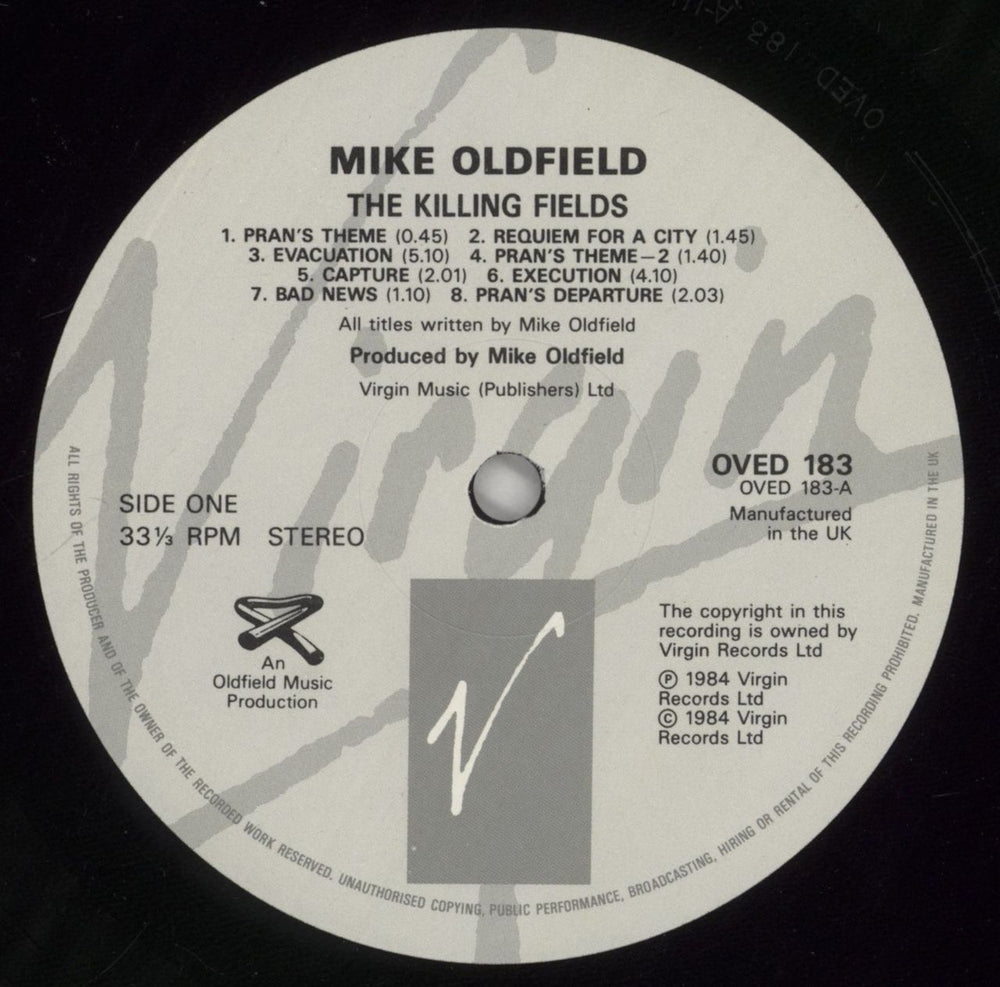 Mike Oldfield The Killing Fields - Barcoded UK vinyl LP album (LP record) OLDLPTH464427
