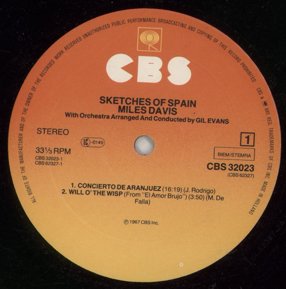 Miles Davis Sketches Of Spain Dutch vinyl LP album (LP record) MDALPSK869092