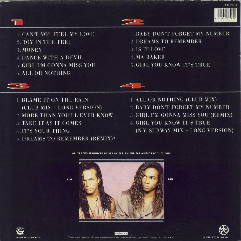 Milli Vanilli 2 x 2 (Two x Two) UK 2-LP vinyl record set (Double LP Album) 5013136172416