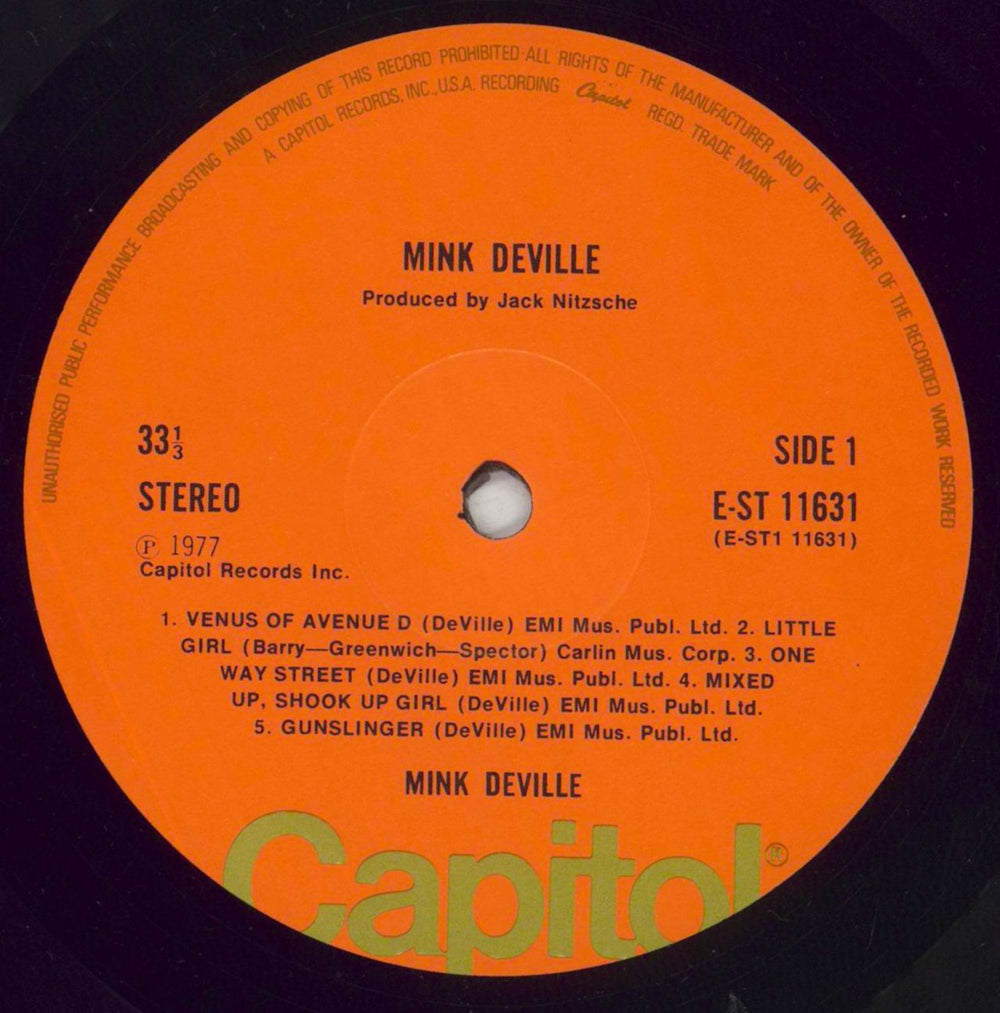 Mink DeVille Mink De Ville UK vinyl LP album (LP record) MVLLPMI358292