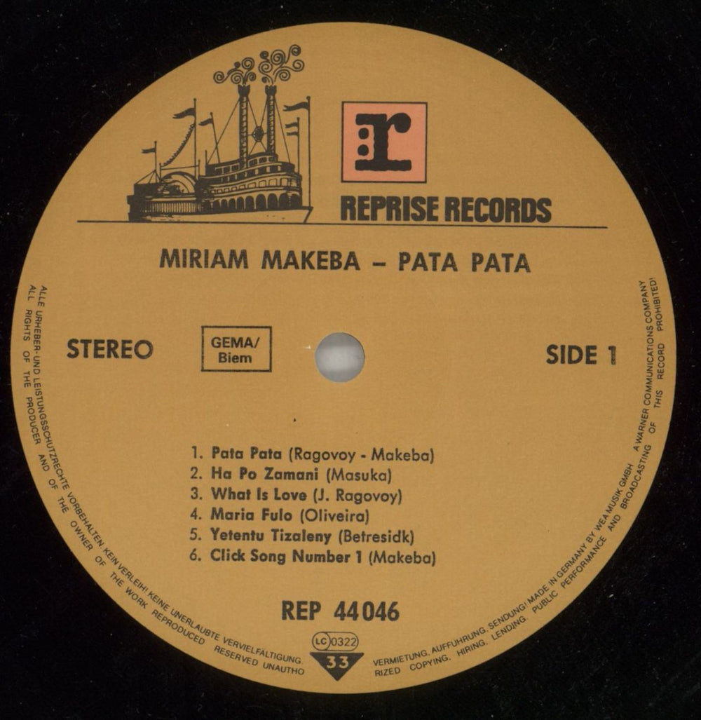 Miriam Makeba Pata Pata German vinyl LP album (LP record) 4MMLPPA517985