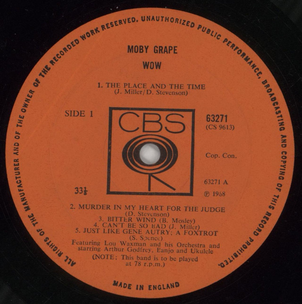 Moby Grape Wow - 1st - VG UK vinyl LP album (LP record) MBGLPWO859317