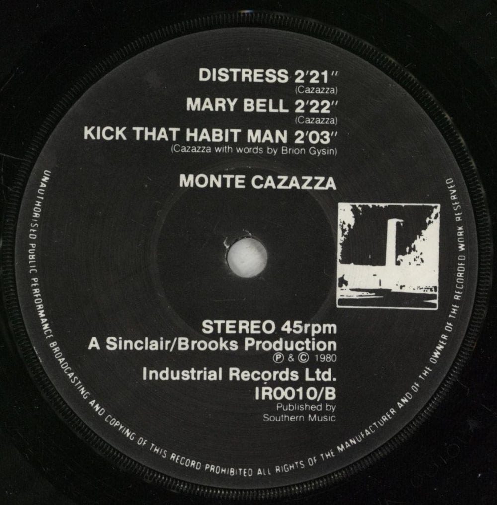 Monte Cazazza Something For Nobody UK 7" vinyl single (7 inch record / 45) CZZ07SO740463
