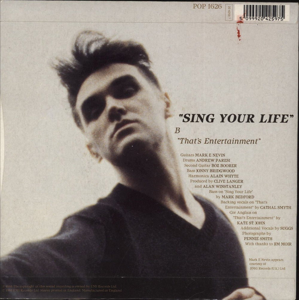 Morrissey Sing Your Life - Inj UK 7" vinyl single (7 inch record / 45) 5099920425975