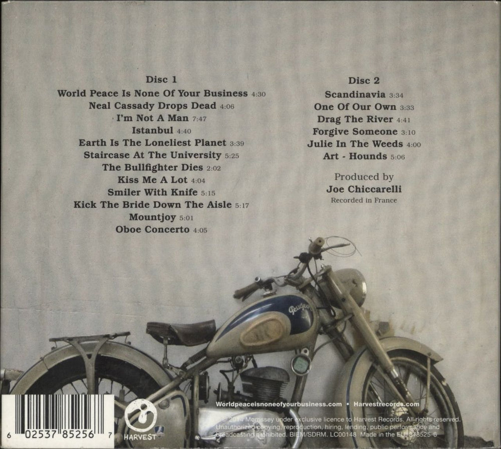 Morrissey World Peace Is None Of Your Business - Deluxe Edition UK 2 CD album set (Double CD) 602537852567