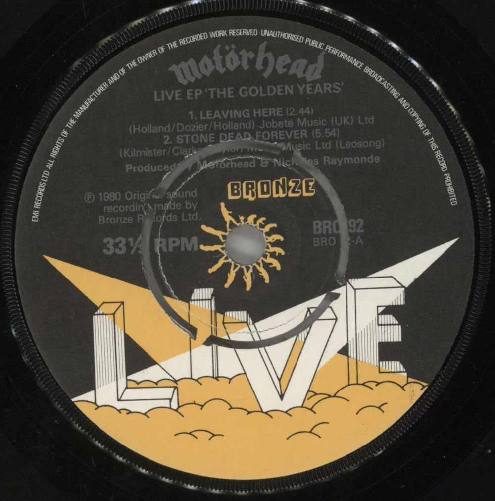 Motorhead The Golden Years Live EP - 4pr + p/s UK 7" vinyl single (7 inch record / 45) MOT07TH01517