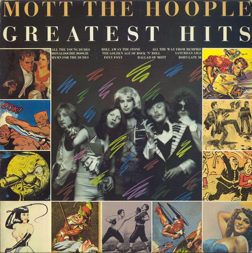 Mott The Hoople Greatest Hits + insert UK vinyl LP album (LP record) CBS81225