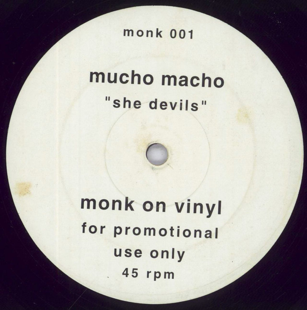 Mucho Macho She Devils / Bring Forth The Gelatine - Promo UK Promo 12" vinyl single (12 inch record / Maxi-single) MONK001