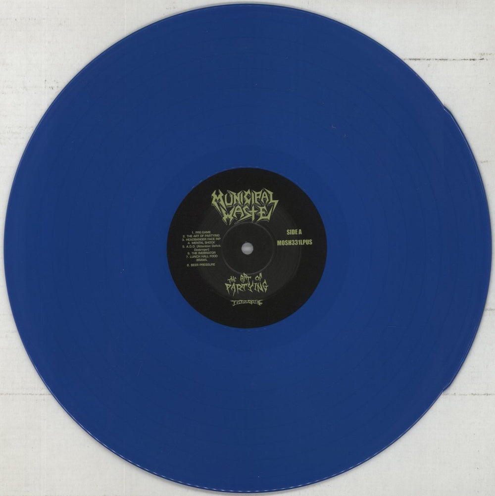 Municipal Waste The Art of Partying - Blue Vinyl UK vinyl LP album (LP record) MNWLPTH861309