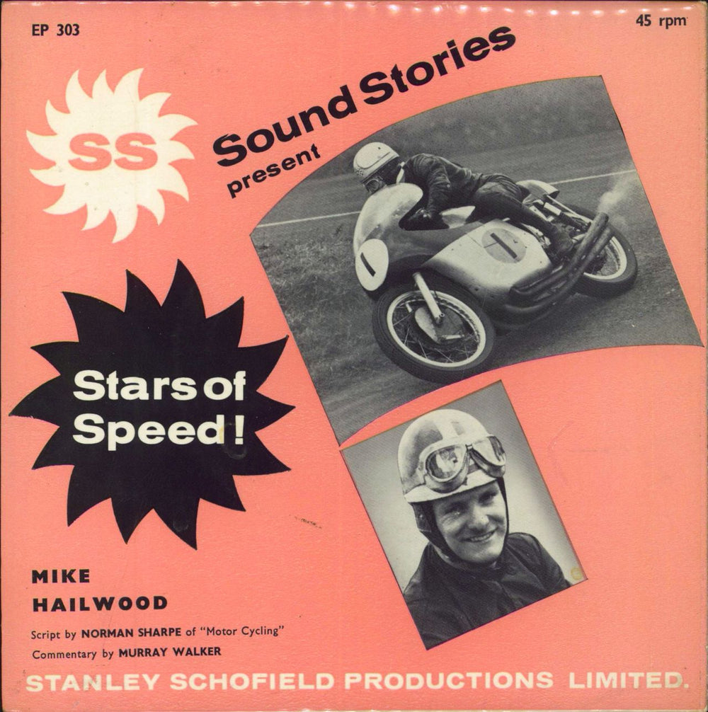 Murray Walker Stars Of Speed - Mike Hailwood UK 7" vinyl single (7 inch record / 45) EP303