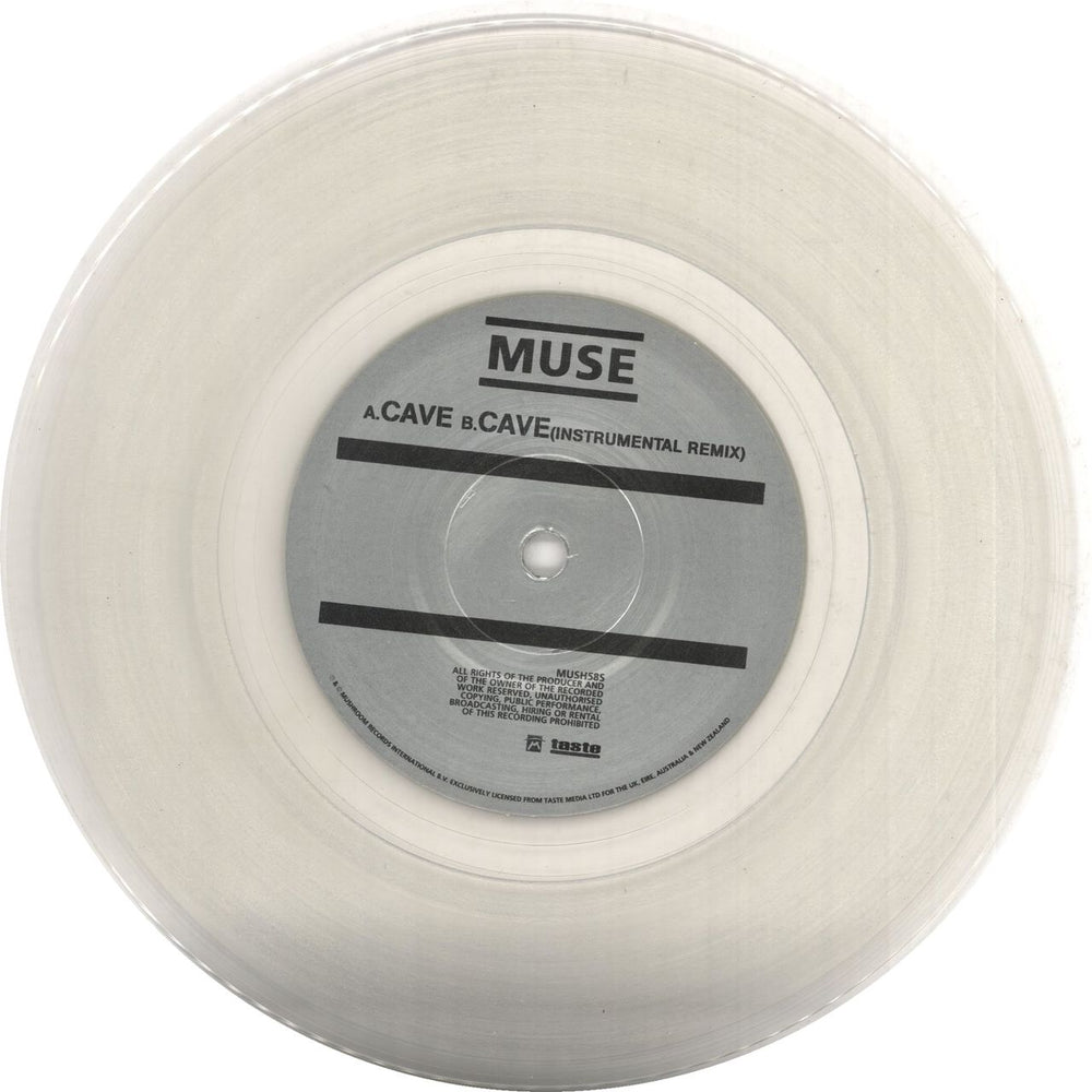 Muse Cave - Clear Vinyl UK 7" vinyl single (7 inch record / 45) USE07CA310458