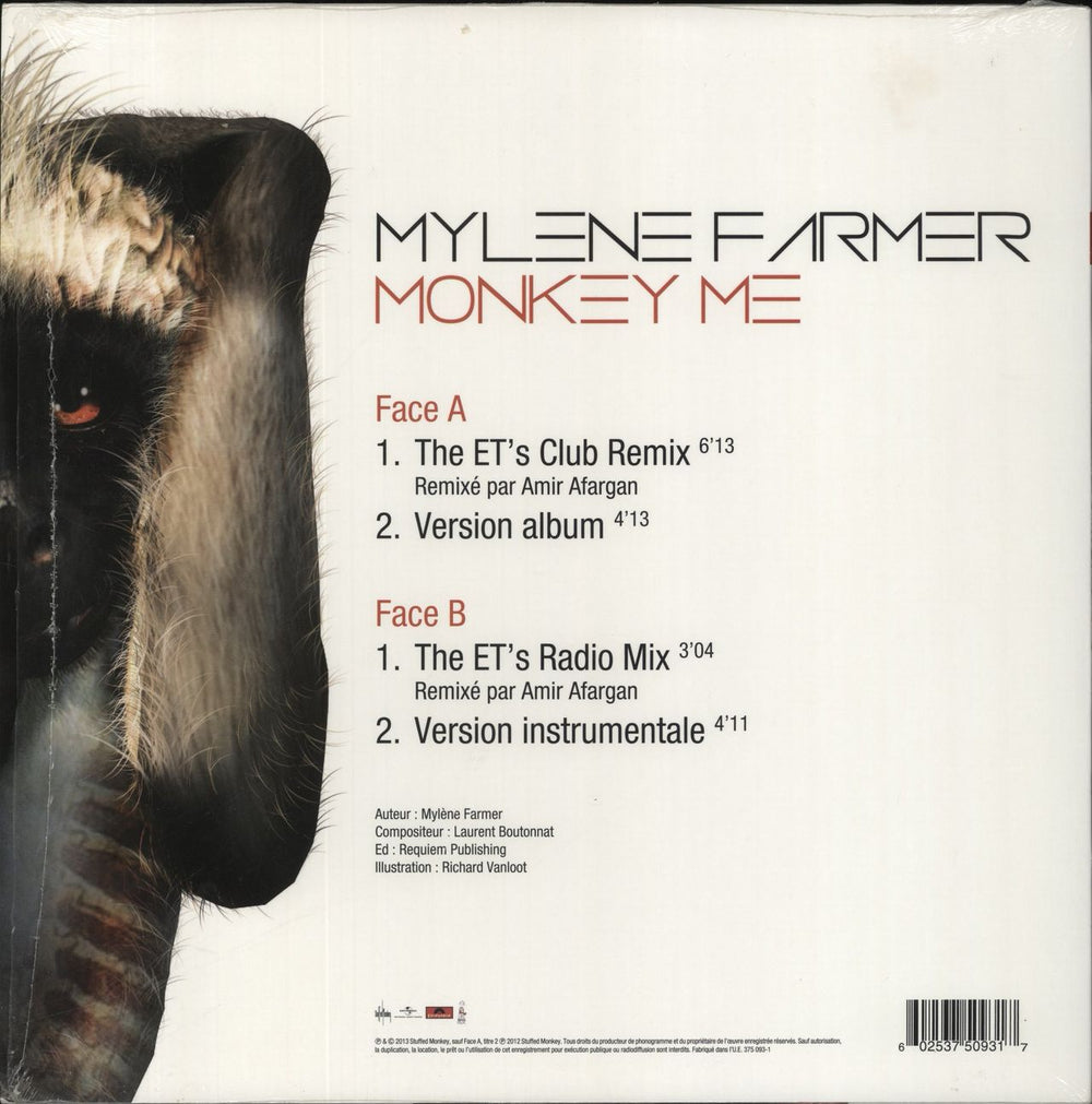 Mylene Farmer Monkey Me - Remixes  French 12" vinyl single (12 inch record / Maxi-single) 602537509317