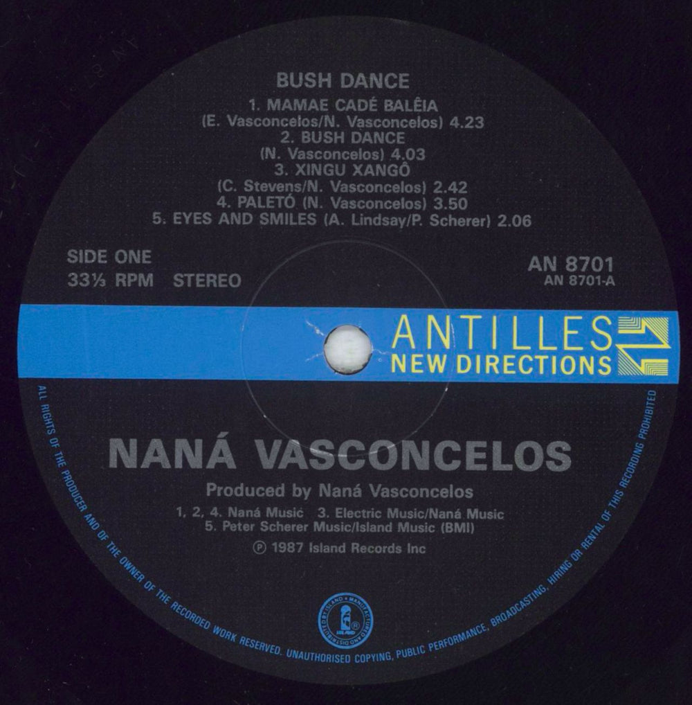 Naná Vasconcelos Bush Dance UK vinyl LP album (LP record) NF8LPBU619983